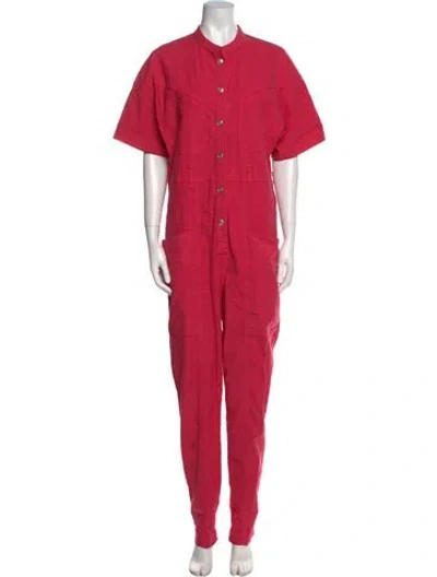 Pre-owned Isabel Marant Linen Crew Neck Jumpsuit In Pink