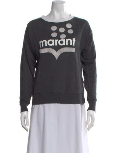Pre-owned Isabel Marant Linen Crew Neck Top In Gray