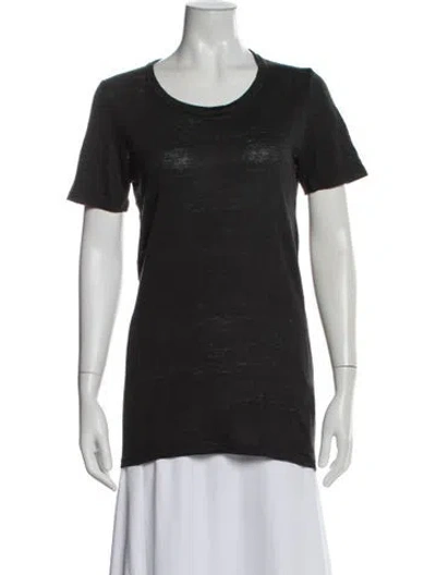 Pre-owned Isabel Marant Linen Crew Neck T-shirt In Black