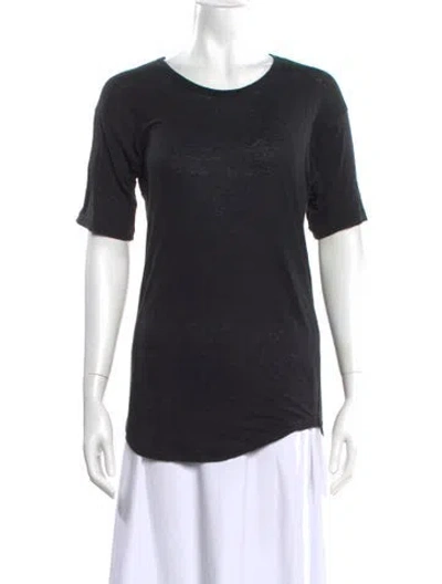 Pre-owned Isabel Marant Linen Crew Neck T-shirt In Black