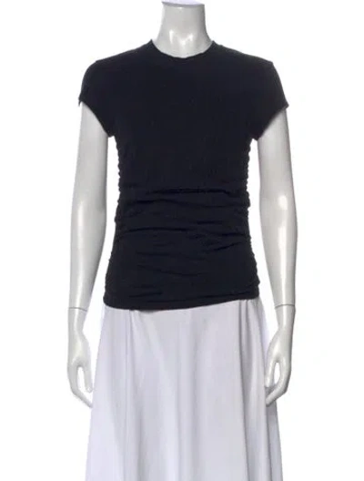 Pre-owned Isabel Marant Linen Crew Neck T-shirt In Black