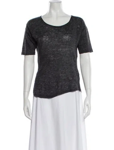 Pre-owned Isabel Marant Linen Crew Neck T-shirt In Gray