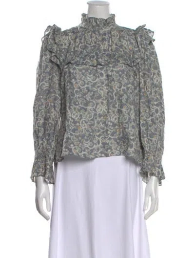 Pre-owned Isabel Marant Linen Floral Print Blouse
