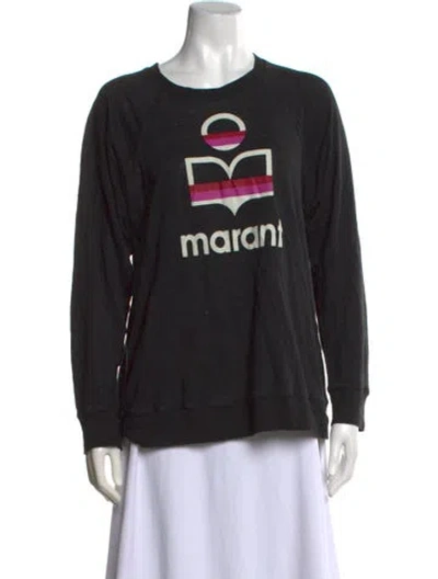 Pre-owned Isabel Marant Linen Graphic Print Sweatshirt In Black