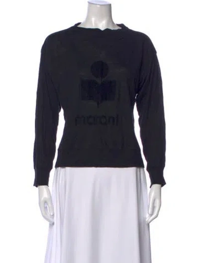Pre-owned Isabel Marant Linen Graphic Print Sweatshirt In Black
