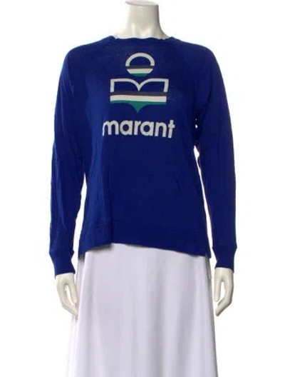 Pre-owned Isabel Marant Linen Graphic Print Sweatshirt In Blue