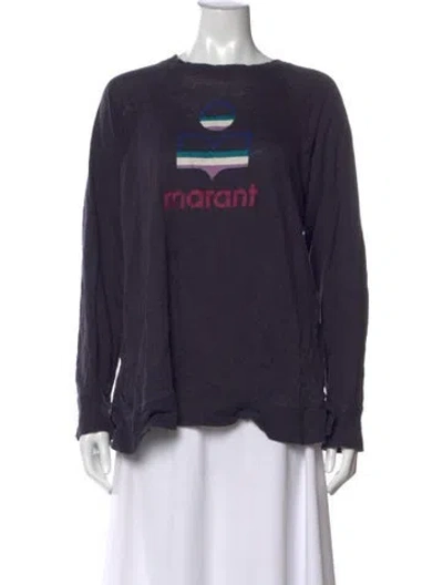 Pre-owned Isabel Marant Linen Graphic Print Sweatshirt In Purple