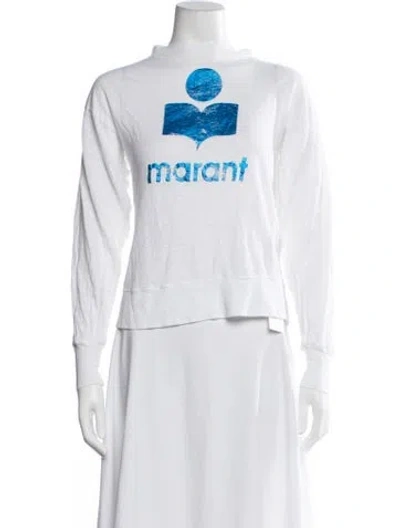 Pre-owned Isabel Marant Linen Graphic Print Top In White