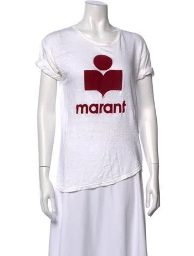 Pre-owned Isabel Marant Linen Graphic Print T-shirt In Black/white
