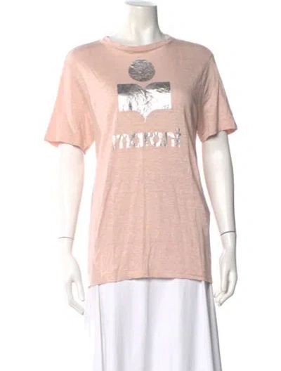 Pre-owned Isabel Marant Linen Graphic Print T-shirt W/ Tags In Neutral