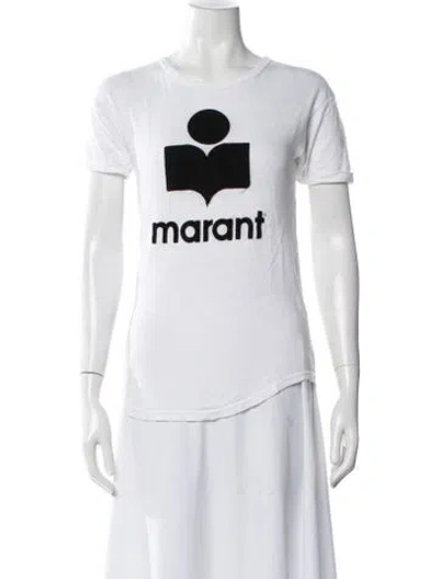 Pre-owned Isabel Marant Linen Graphic Print T-shirt In White