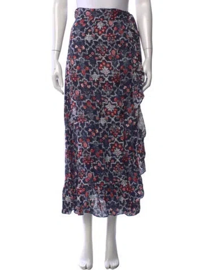Pre-owned Isabel Marant Linen Long Skirt In Blue