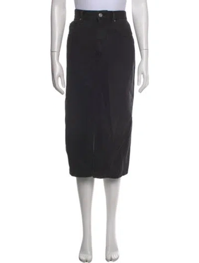 Pre-owned Isabel Marant Linen Midi Length Skirt In Black