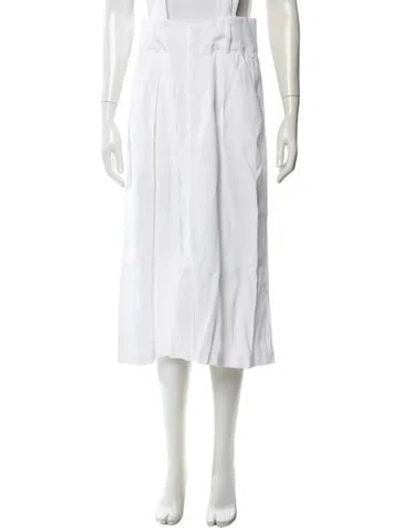 Pre-owned Isabel Marant Linen Midi Length Skirt In White