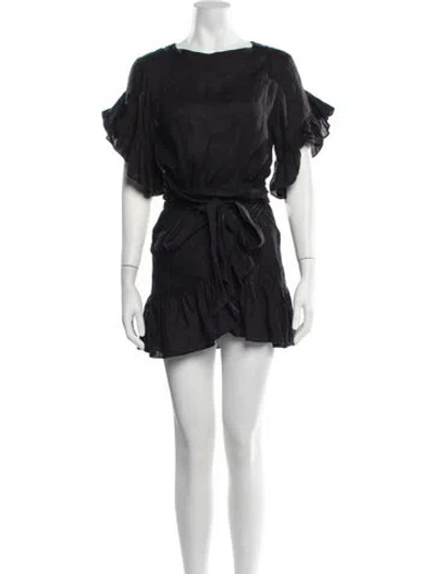Pre-owned Isabel Marant Linen Mini Dress In Black
