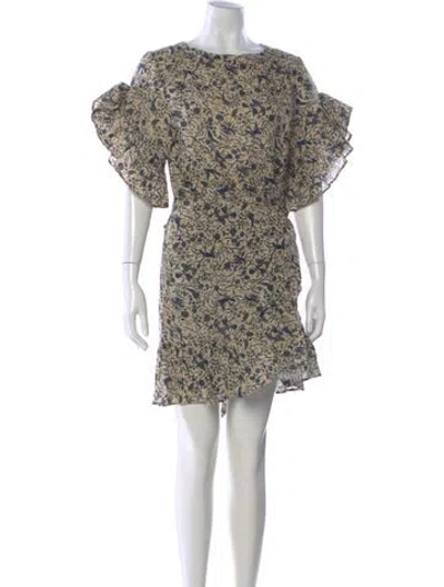 Pre-owned Isabel Marant Linen Mini Dress In Burgundy