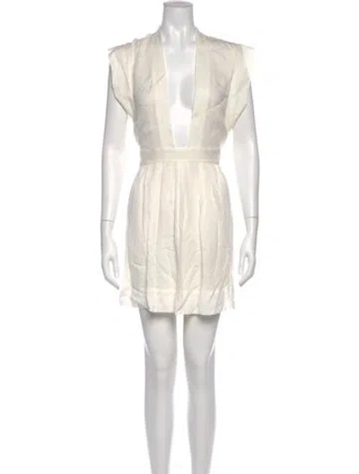 Pre-owned Isabel Marant Linen Mini Dress In Neutral