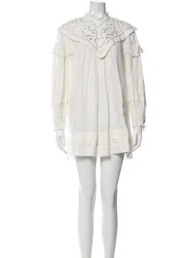 Pre-owned Isabel Marant Linen Mini Dress In Neutral