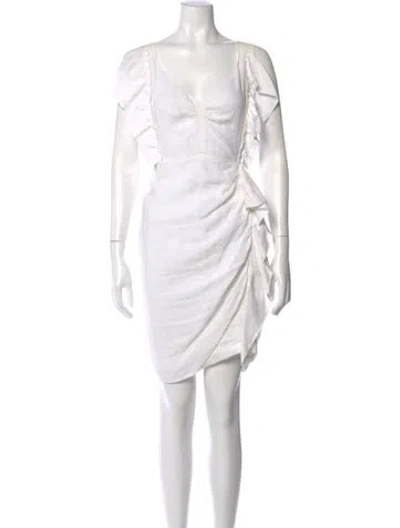 Pre-owned Isabel Marant Linen Mini Dress In White