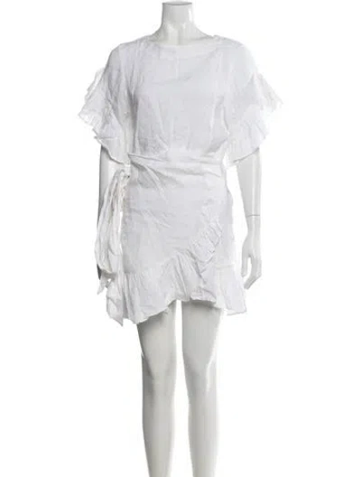 Pre-owned Isabel Marant Linen Mini Dress In White