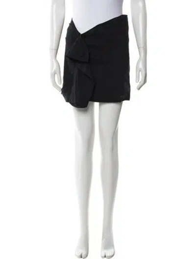 Pre-owned Isabel Marant Linen Mini Skirt In Black