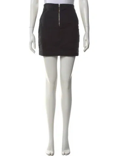 Pre-owned Isabel Marant Linen Mini Skirt In Black