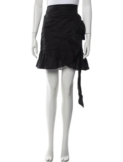 Pre-owned Isabel Marant Linen Mini Skirt In Black