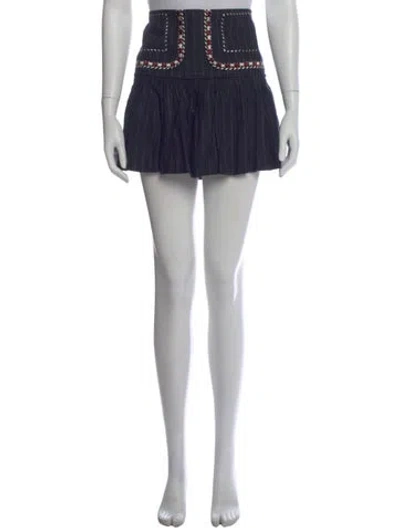 Pre-owned Isabel Marant Linen Mini Skirt In Blue