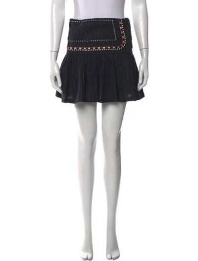Pre-owned Isabel Marant Linen Mini Skirt In Blue