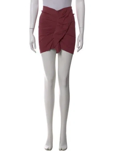 Pre-owned Isabel Marant Linen Mini Skirt In Burgundy