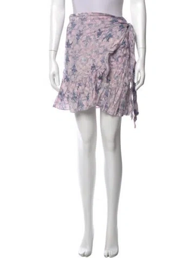 Pre-owned Isabel Marant Linen Mini Skirt In Pink