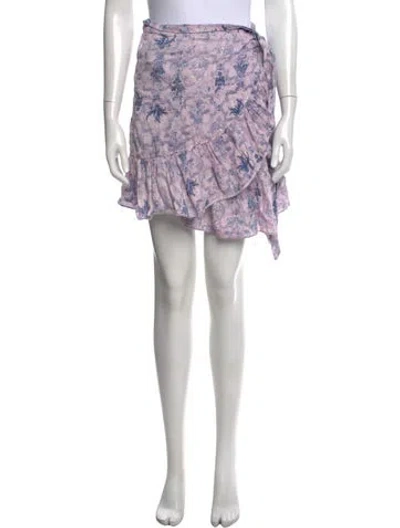 Pre-owned Isabel Marant Linen Mini Skirt In Purple