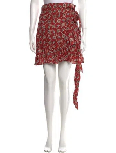 Pre-owned Isabel Marant Linen Mini Skirt In Red