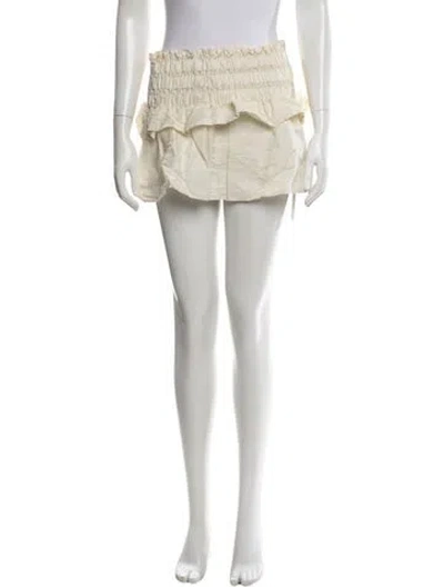 Pre-owned Isabel Marant Linen Mini Skirt In White