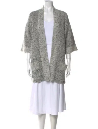 Pre-owned Isabel Marant Linen Open Front Sweater In Gray