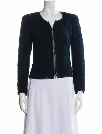 Pre-owned Isabel Marant Linen Patterned Jacket In Blue