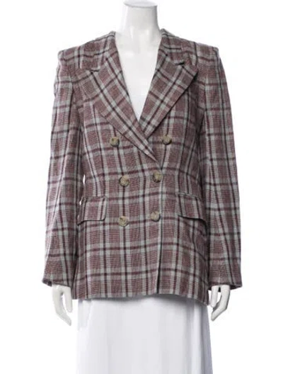 Pre-owned Isabel Marant Linen Plaid Print Blazer In Multi