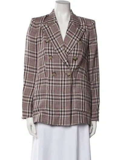 Pre-owned Isabel Marant Linen Plaid Print Blazer In Neutral