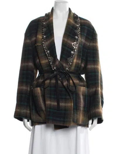 Pre-owned Isabel Marant Linen Plaid Print Jacket In Multi