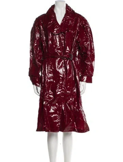 Pre-owned Isabel Marant Linen Printed Trench Coat In Burgundy