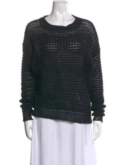 Pre-owned Isabel Marant Linen Scoop Neck Sweater In Black