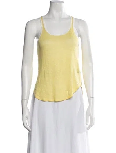 Pre-owned Isabel Marant Linen Scoop Neck Top In Yellow