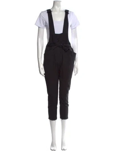 Pre-owned Isabel Marant Linen Square Neckline Jumpsuit In Black