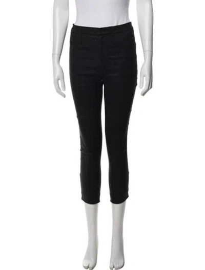 Pre-owned Isabel Marant Linen Straight Leg Pants In Black