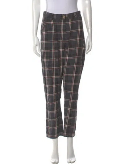 Pre-owned Isabel Marant Linen Straight Leg Pants In Gray