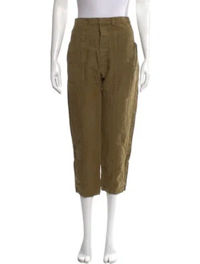 Pre-owned Isabel Marant Linen Straight Leg Pants In Green