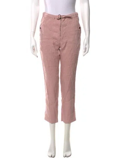 Pre-owned Isabel Marant Linen Straight Leg Pants In Pink