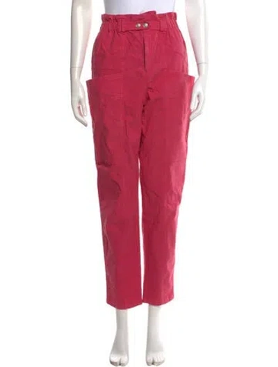 Pre-owned Isabel Marant Linen Straight Leg Pants In Red