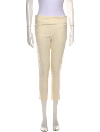 Pre-owned Isabel Marant Linen Straight Leg Pants In Yellow