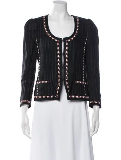 Pre-owned Isabel Marant Linen Striped Jacket In Blue